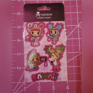 TOKIDOKI Kawaii pink Magnet Set - 5 magnets total on sheet